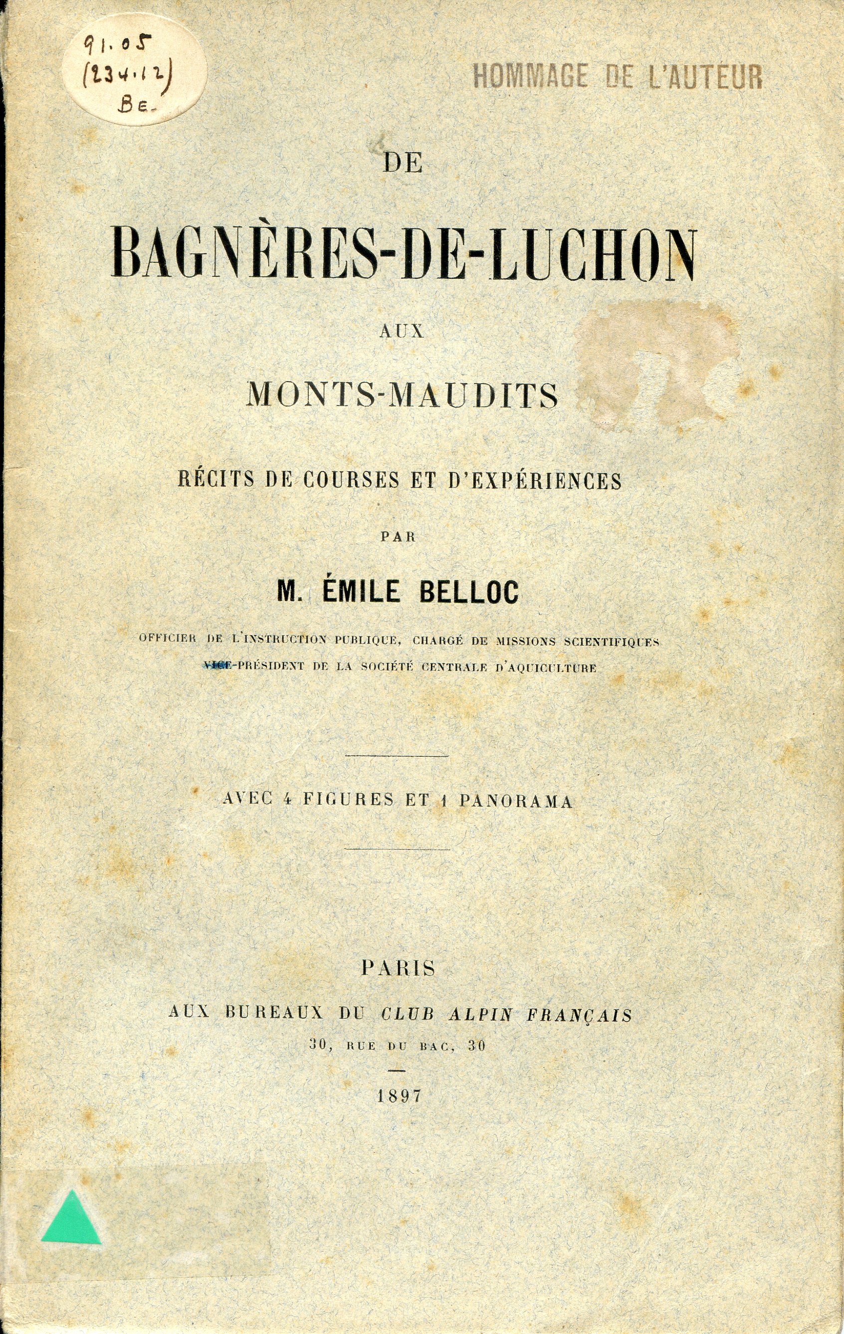 De Bagnères-de-Luchon aux Monts-Maudits : Récit de courses et d'expériences - Portada